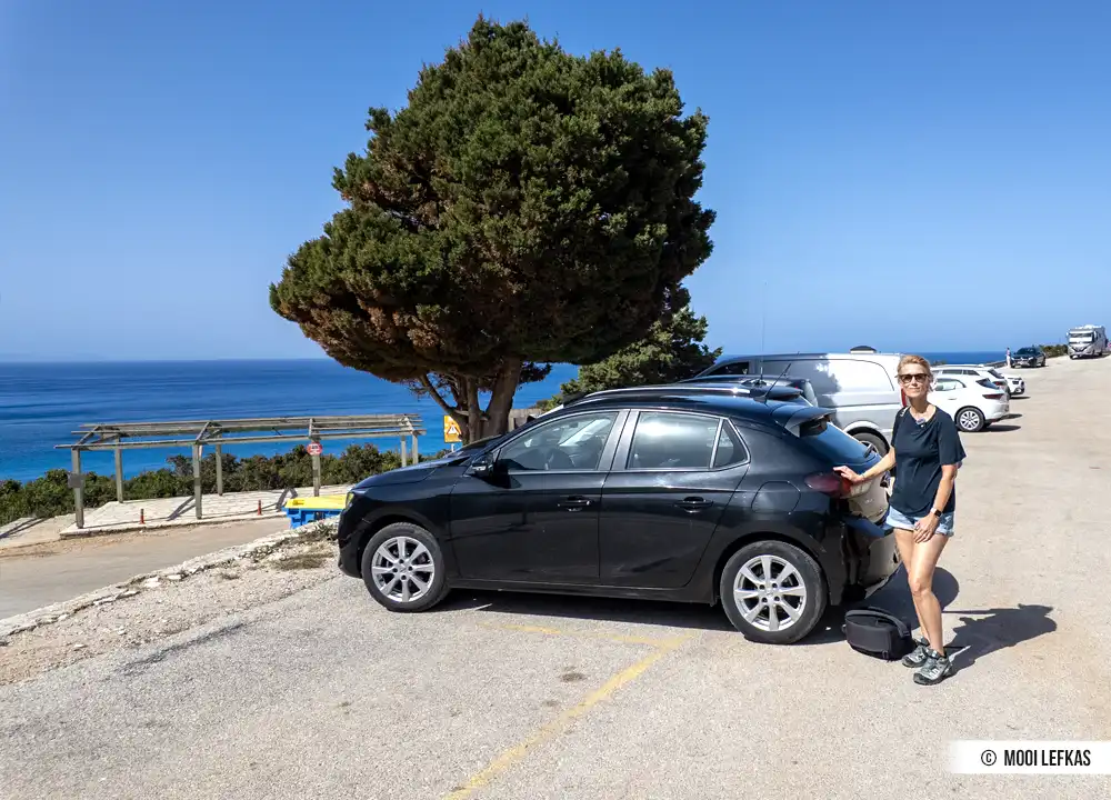 Autp parkeren bij Porto Katsiki Beach